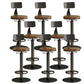 Industrial Backrest Armless Counter Stool Adjustable Bar Stool with Metal Base