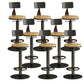 Industrial Backrest Armless Counter Stool Adjustable Bar Stool with Metal Base