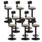 Industrial Backrest Armless Counter Stool Adjustable Bar Stool with Metal Base