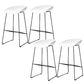 Contemporary Steel Base Bar Stool Armless Counter Stool for Living Room White 4 Piece Set Clearhalo 'Bar Furniture' 'Bar Stools' 'bar_stools' 'furn' 'furn_bar_stools' 'Furniture' 'Kitchen & Dining Furniture' 6276594