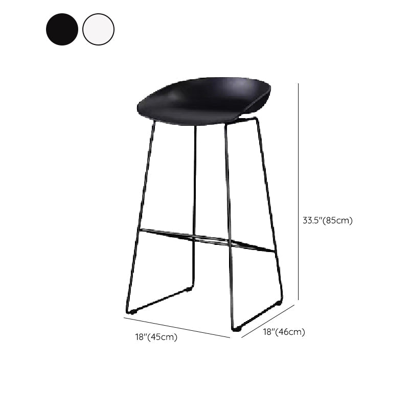 Contemporary Steel Base Bar Stool Armless Counter Stool for Living Room Clearhalo 'Bar Furniture' 'Bar Stools' 'bar_stools' 'furn' 'furn_bar_stools' 'Furniture' 'Kitchen & Dining Furniture' 6276601