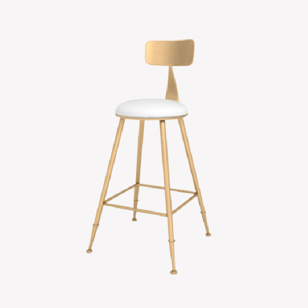 Taburete de bar estilo Glam, tapizado, para salón, con patas de metal
