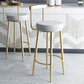 Taburete de bar estilo Glam, tapizado, para salón, con patas de metal