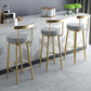 Taburete de bar estilo Glam, tapizado, para salón, con patas de metal