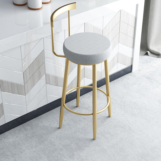 Sgabello da barre da salotto imbottito in stile glam con gambe metalliche