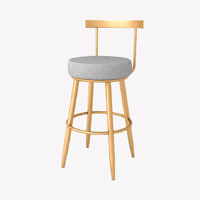 Taburete de bar estilo Glam, tapizado, para salón, con patas de metal