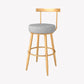 Taburete de bar estilo Glam, tapizado, para salón, con patas de metal