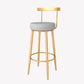 Taburete de bar estilo Glam, tapizado, para salón, con patas de metal