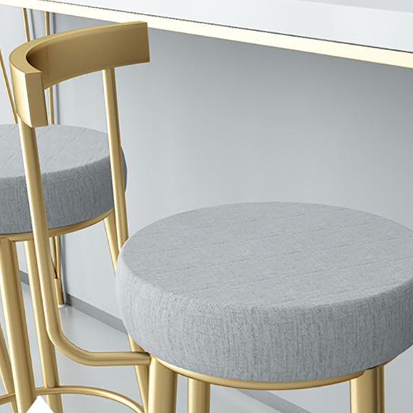 Taburete de bar estilo Glam, tapizado, para salón, con patas de metal