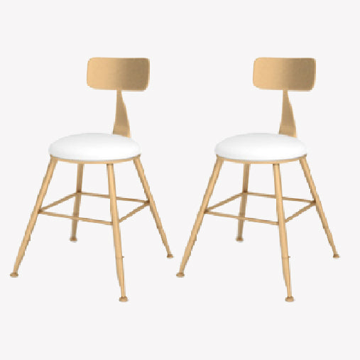 Taburete de bar estilo Glam, tapizado, para salón, con patas de metal