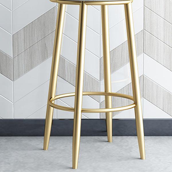 Taburete de bar estilo Glam, tapizado, para salón, con patas de metal