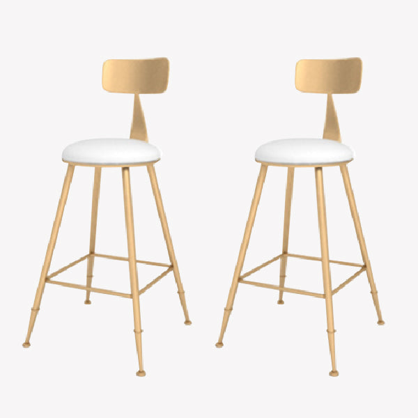 Taburete de bar estilo Glam, tapizado, para salón, con patas de metal