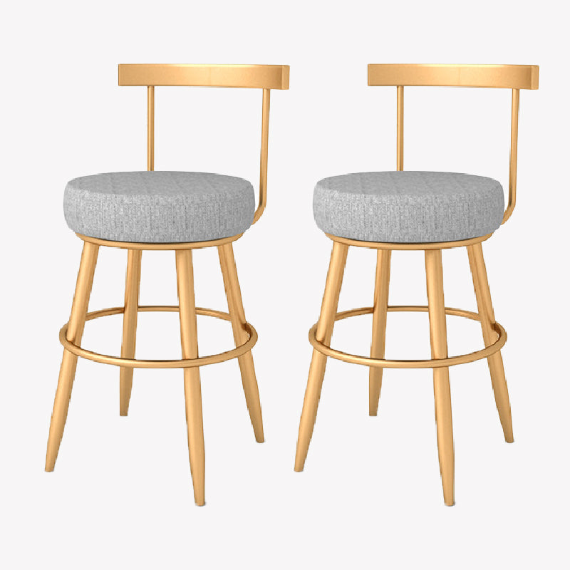 Taburete de bar estilo Glam, tapizado, para salón, con patas de metal