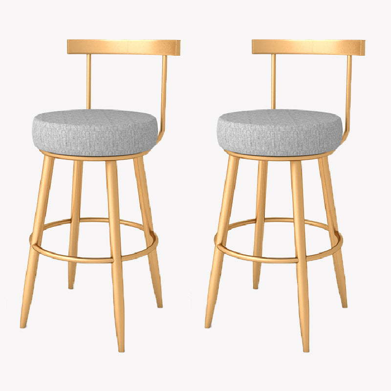 Taburete de bar estilo Glam, tapizado, para salón, con patas de metal