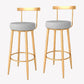 Taburete de bar estilo Glam, tapizado, para salón, con patas de metal