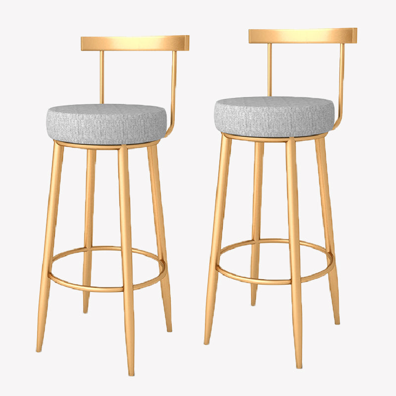 Taburete de bar estilo Glam, tapizado, para salón, con patas de metal