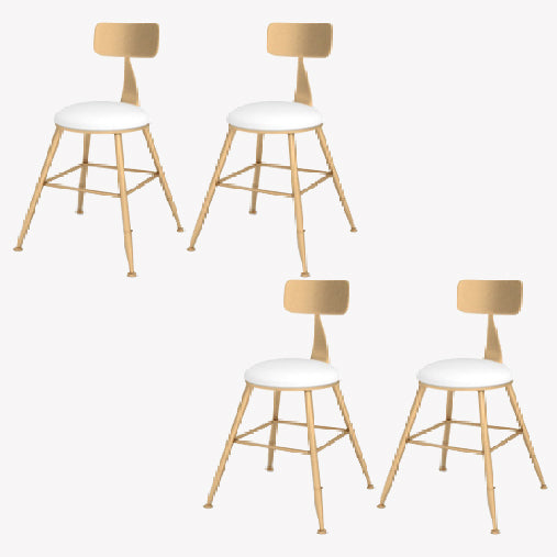 Taburete de bar estilo Glam, tapizado, para salón, con patas de metal