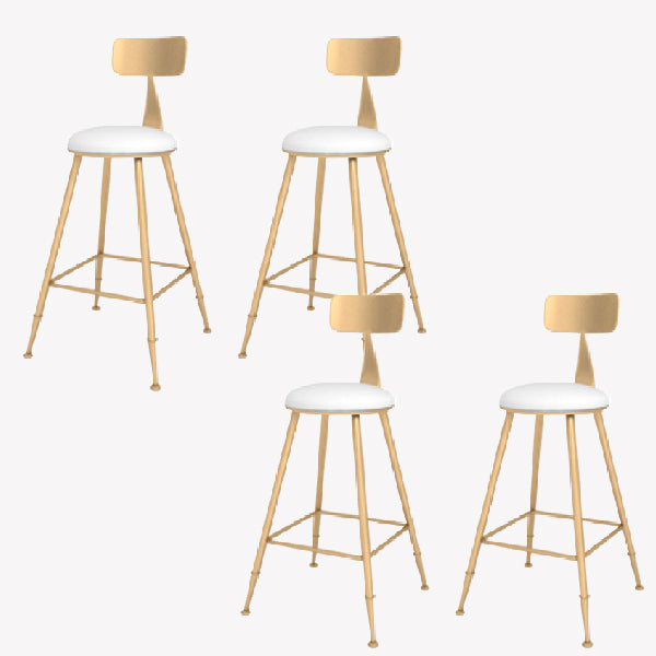 Taburete de bar estilo Glam, tapizado, para salón, con patas de metal