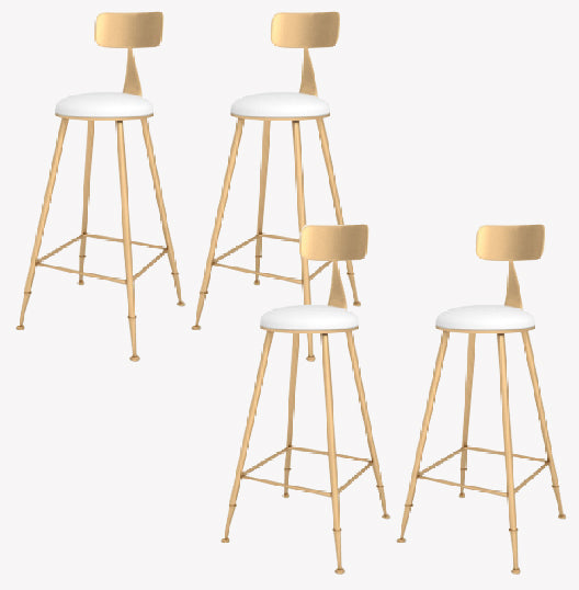 Taburete de bar estilo Glam, tapizado, para salón, con patas de metal
