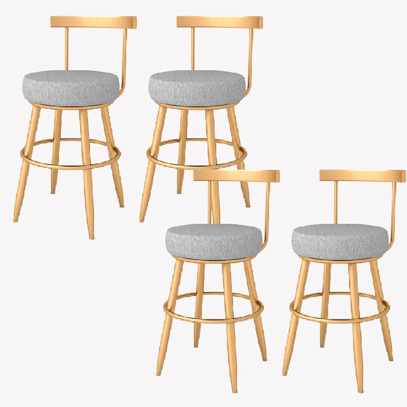 Taburete de bar estilo Glam, tapizado, para salón, con patas de metal