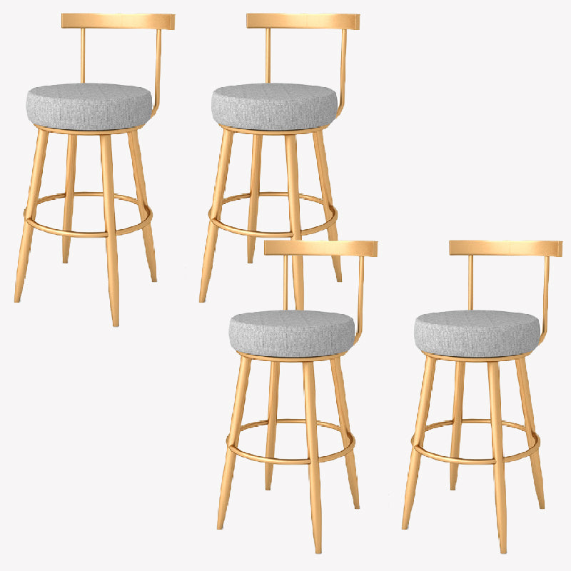 Taburete de bar estilo Glam, tapizado, para salón, con patas de metal