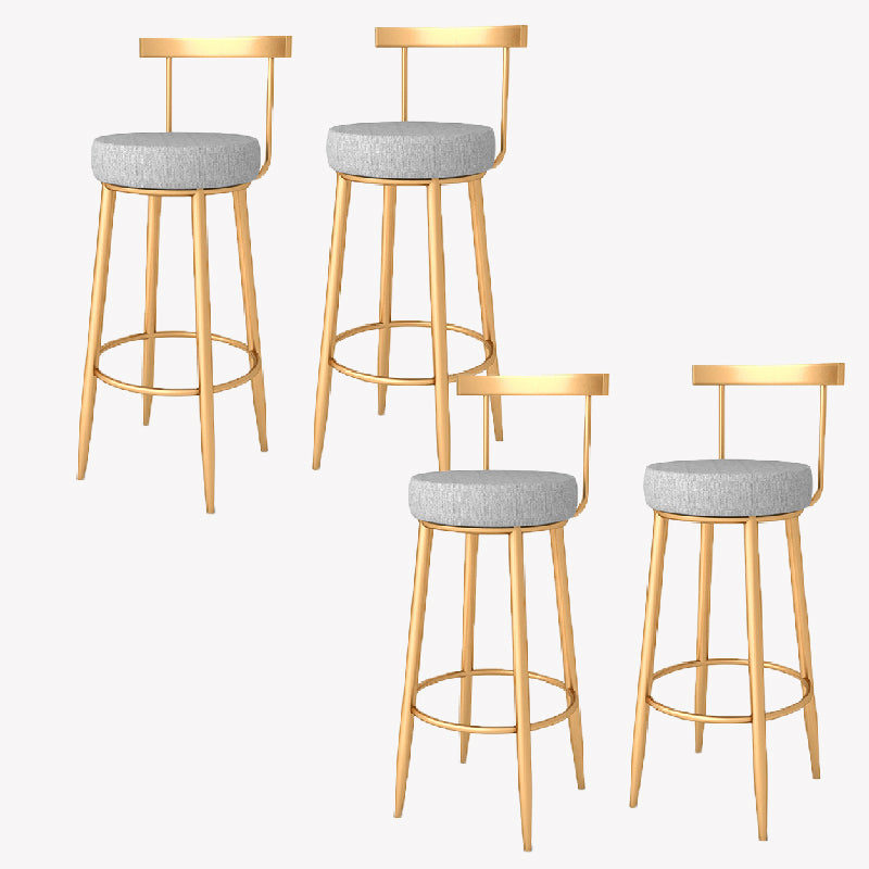 Taburete de bar estilo Glam, tapizado, para salón, con patas de metal