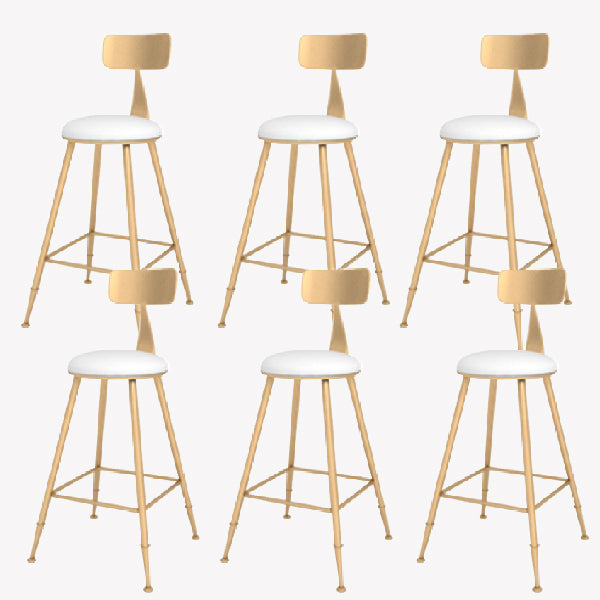Taburete de bar estilo Glam, tapizado, para salón, con patas de metal