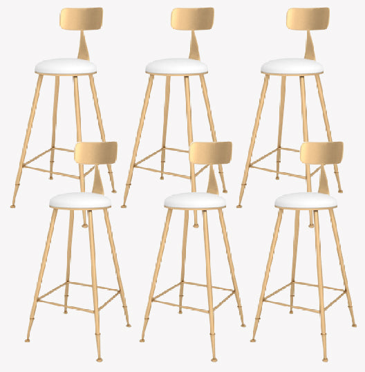 Taburete de bar estilo Glam, tapizado, para salón, con patas de metal