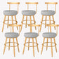 Taburete de bar estilo Glam, tapizado, para salón, con patas de metal
