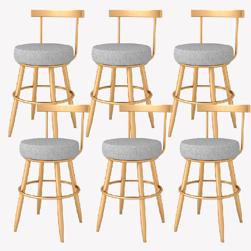 Taburete de bar estilo Glam, tapizado, para salón, con patas de metal
