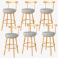 Taburete de bar estilo Glam, tapizado, para salón, con patas de metal