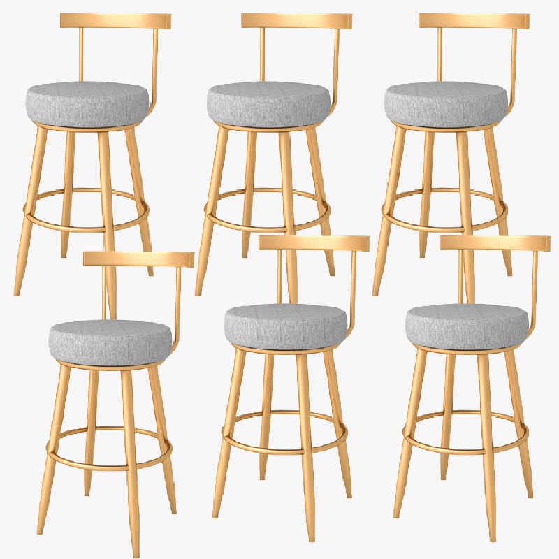 Taburete de bar estilo Glam, tapizado, para salón, con patas de metal