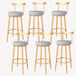 Taburete de bar estilo Glam, tapizado, para salón, con patas de metal