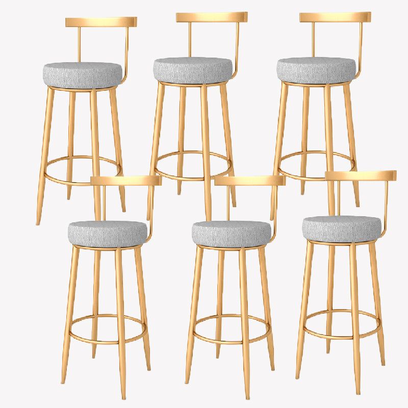Taburete de bar estilo Glam, tapizado, para salón, con patas de metal