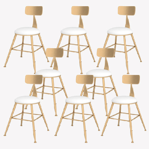 Taburete de bar estilo Glam, tapizado, para salón, con patas de metal