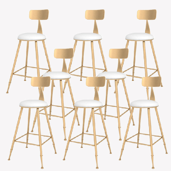 Taburete de bar estilo Glam, tapizado, para salón, con patas de metal