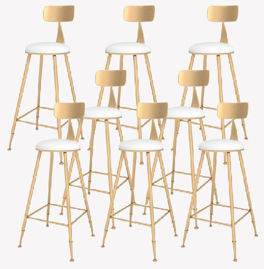 Taburete de bar estilo Glam, tapizado, para salón, con patas de metal