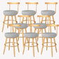 Taburete de bar estilo Glam, tapizado, para salón, con patas de metal