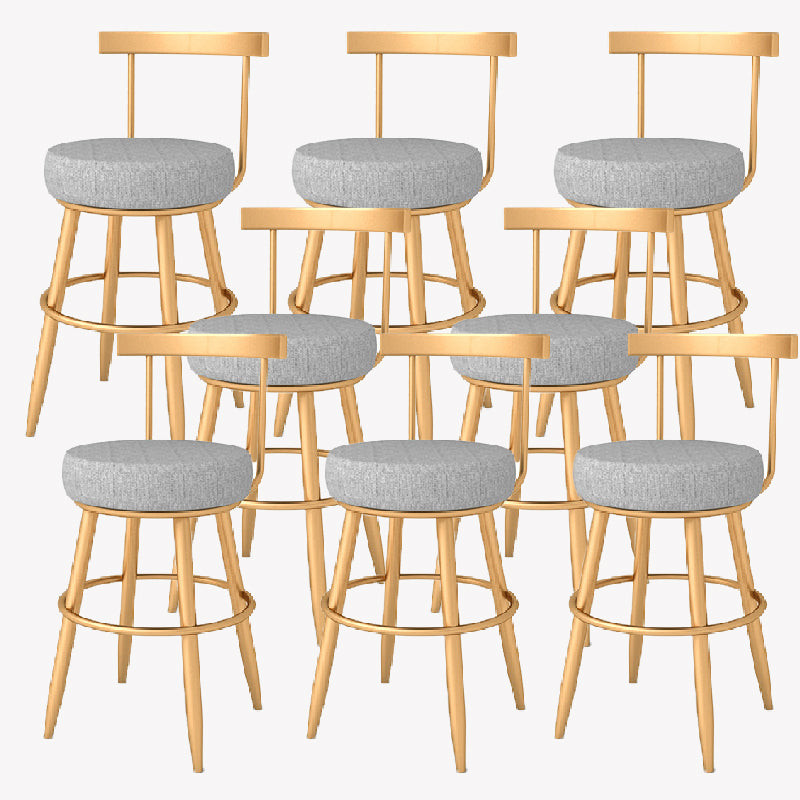 Taburete de bar estilo Glam, tapizado, para salón, con patas de metal