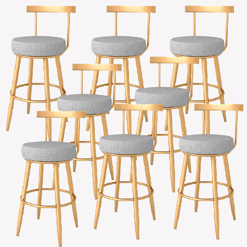 Taburete de bar estilo Glam, tapizado, para salón, con patas de metal