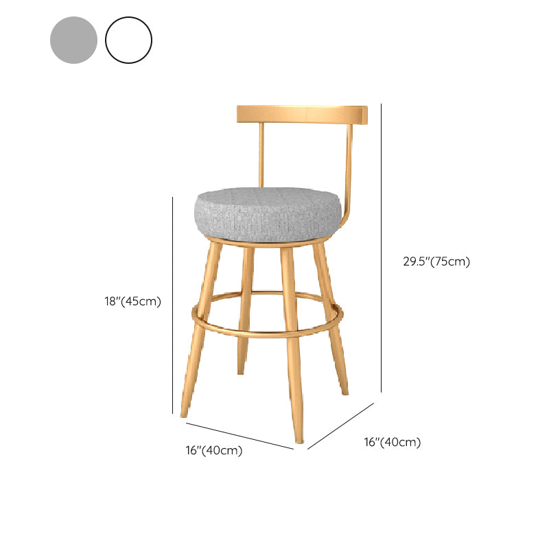 Taburete de bar estilo Glam, tapizado, para salón, con patas de metal