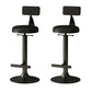 Industrial Armless Counter Stool Adjustable Bar Stool with Metal Base Black With Back 2 Piece Set Clearhalo 'Bar Furniture' 'Bar Stools' 'bar_stools' 'furn' 'furn_bar_stools' 'Furniture' 'Kitchen & Dining Furniture' 6276668
