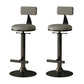 Industrial Armless Counter Stool Adjustable Bar Stool with Metal Base Grey With Back 2 Piece Set Clearhalo 'Bar Furniture' 'Bar Stools' 'bar_stools' 'furn' 'furn_bar_stools' 'Furniture' 'Kitchen & Dining Furniture' 6276669