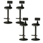 Industrial Armless Counter Stool Adjustable Bar Stool with Metal Base Black With Back 4 Piece Set Clearhalo 'Bar Furniture' 'Bar Stools' 'bar_stools' 'furn' 'furn_bar_stools' 'Furniture' 'Kitchen & Dining Furniture' 6276674