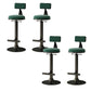 Industrial Armless Counter Stool Adjustable Bar Stool with Metal Base Green With Back 4 Piece Set Clearhalo 'Bar Furniture' 'Bar Stools' 'bar_stools' 'furn' 'furn_bar_stools' 'Furniture' 'Kitchen & Dining Furniture' 6276676
