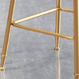 Glam Style Upholstered Counter Stool Round Armless Bar Stool with Metal Legs