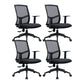 Modern Style Office Chair Mid-back Desk Chair with Fixed Arms