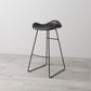 Modern Backrest Armless Counter Stool Upholstered Bar Stool with Metal Base