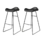 Modern Backrest Armless Counter Stool Upholstered Bar Stool with Metal Base