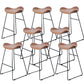 Modern Backrest Armless Counter Stool Upholstered Bar Stool with Metal Base